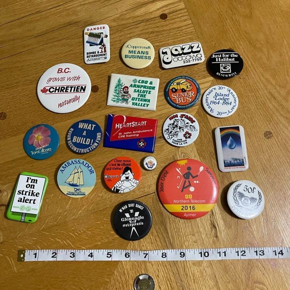Other - Lot of 20 Retro Vintage 1980’s pin back buttons